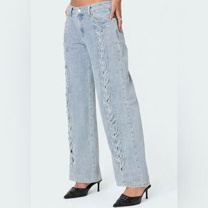 Pacsun Light Blue Lace-Up Women Jeans